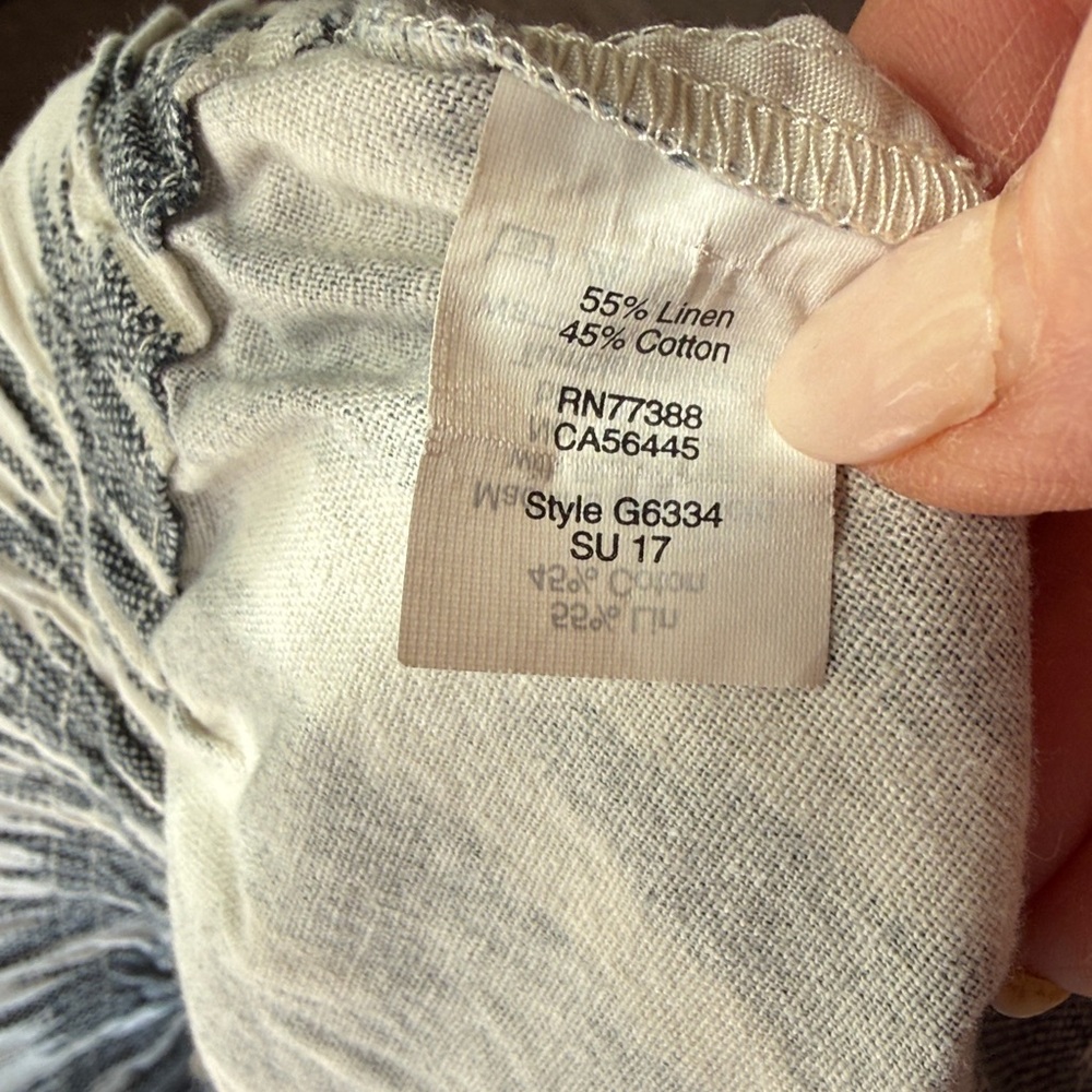 J.Crew Factory Gray/White Ikat Print Belted Linen High Waisted Shorts Size 4 - Picture 7 of 12